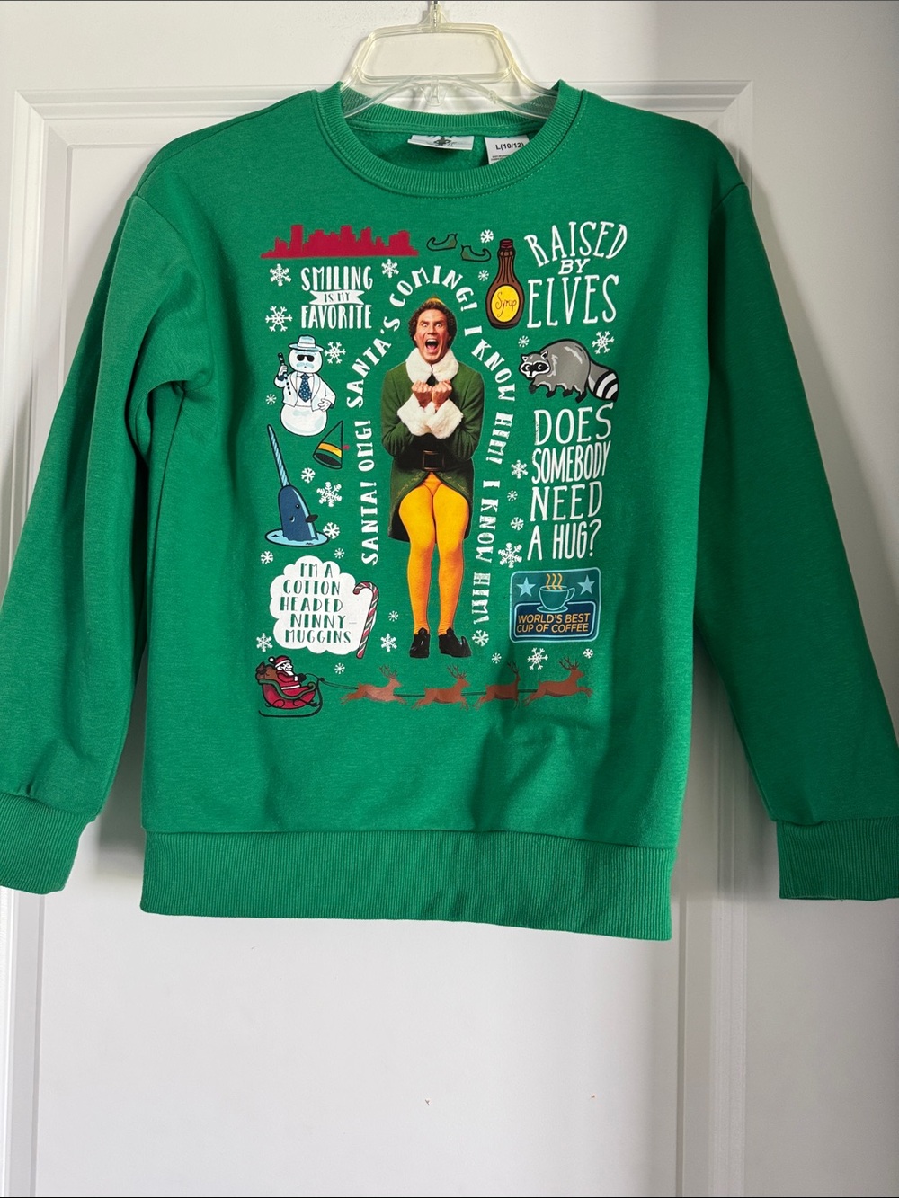 Kids' Green Elf Graphic Sweatshirt - Holiday Top (1066)